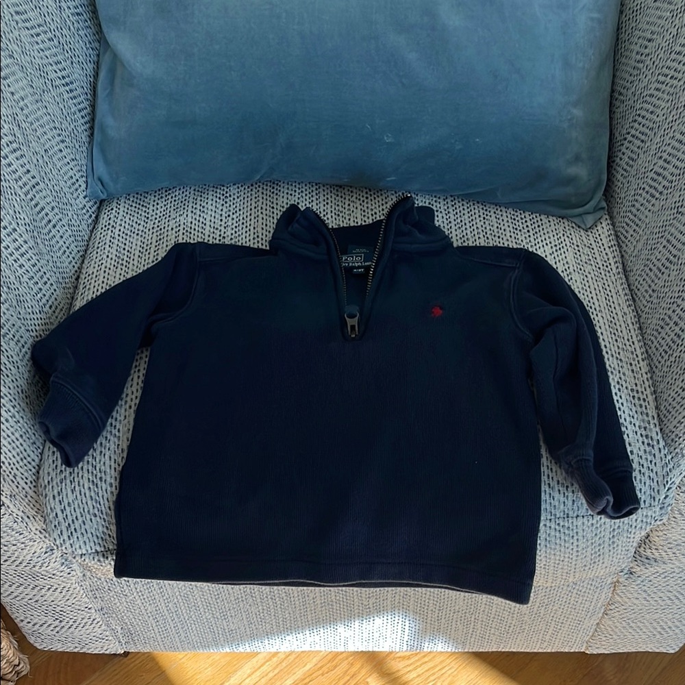 Boys Ralph Lauren Navy Blue Half-Zip Sweater